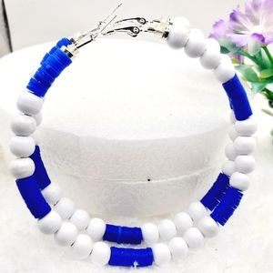 Extra large hoop earrings, wooden beaded earrings, African earrings